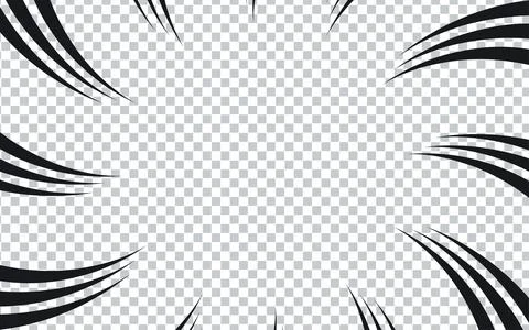 Transparent manga background. Comic explosion, motion speed vector radial l.. Stock Illustration