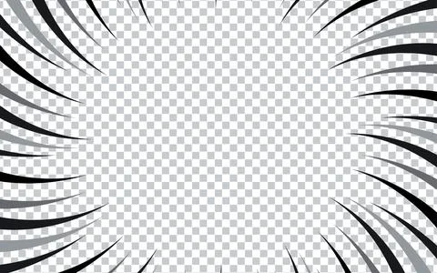 Transparent manga background. Comic explosion, motion speed vector radial l.. Stock Illustration