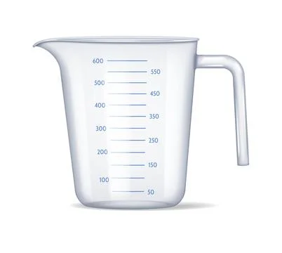 Transparent Measuring Cup with Blue Scale Stock Illustration