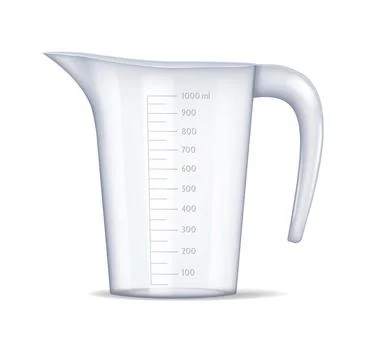 Transparent Measuring Cup with Scale Markings Stock Illustration