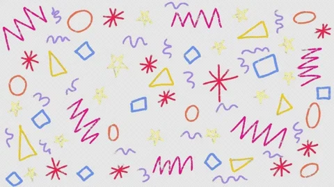 Transparent Memphis Scribble Pattern Retro 90s Doodle Animation Stock Footage 325678221
