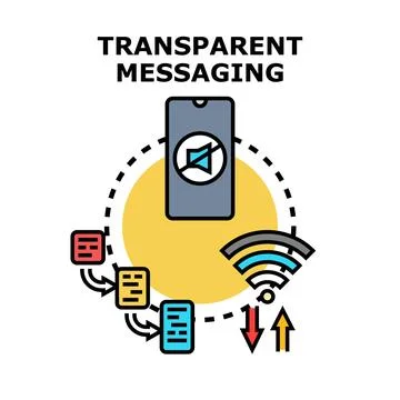 Transparent messaging communication data transfer concept Stockillustratie