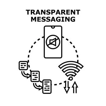 Transparent messaging communication data transfer concept Stock Illustration