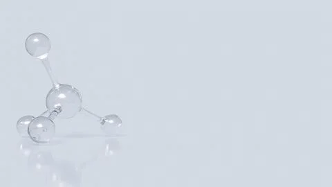 Transparent Methane Molecular Model on Minimal Background 3d rendering. Stock Illustration