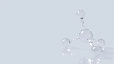 Transparent Methane Molecular Model on Minimal Background 3d rendering. Stock Illustration