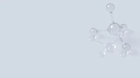 Transparent Methane Molecular Model on Minimal Background 3d rendering. Stock Illustration