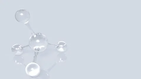 Transparent Methane Molecular Model on Minimal Background 3d rendering. Stock Photos
