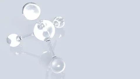 Transparent Methane Molecular Model on Minimal Background 3d rendering. Stock Photos