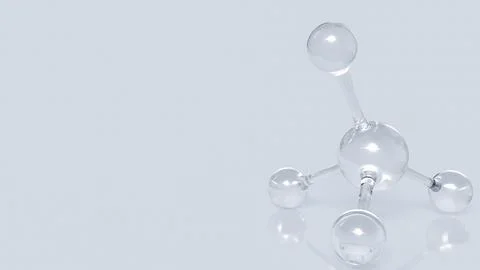 Transparent Methane Molecular Model on Minimal Background 3d rendering. Stock Photos