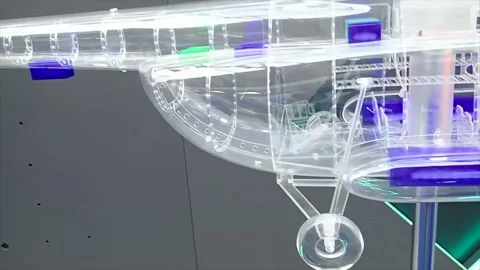 Transparent model of a passenger helicopter Stock Footage 170757757