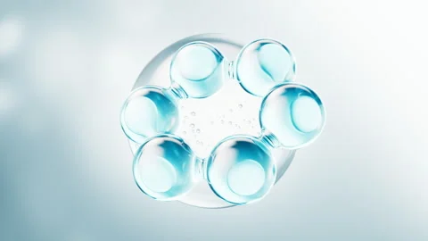 Transparent molecules with water bubbles background, 3d rendering. Stock Footage 316273152