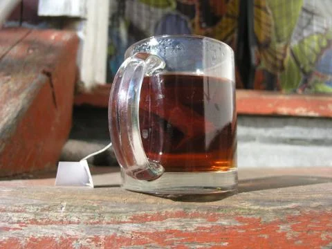 Transparent mug of tea 写真素材