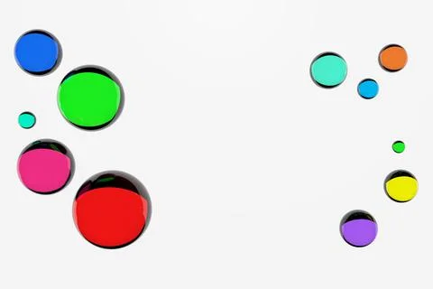 Transparent multicolored balloons on a white background 3D rendering Stock Illustration