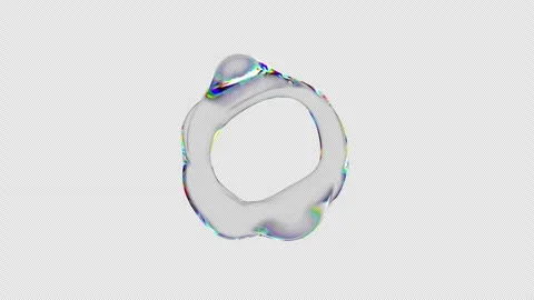 Transparent multicolored liquid moving shape with iridescent effect. Stock Footage 304857940