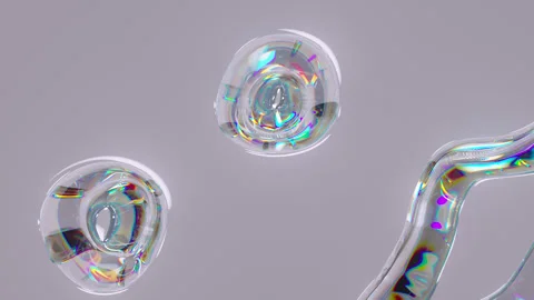 Transparent multicolored liquid waving surface, ripples with iridescent effect. Stock Footage 305297570