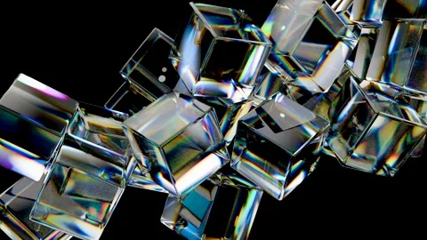 Transparent multicolored shapes, abstract background of dispersion glass, Stock Footage 309779500