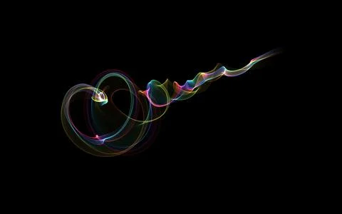 Transparent multicolored smoke. Abstract doodles, luminous and multicolored. Illustrazione stock
