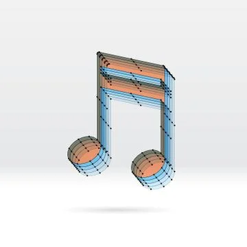 Transparent music note with dotted scheme Stock Illustration