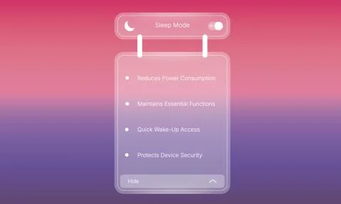 Transparent Night Mode Notification Panel UI Template Stock Illustration