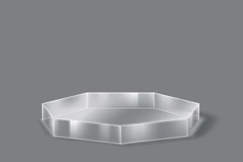 Transparent Octagonal Shape on Gray Background Stock Illustration