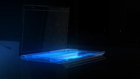 Transparent open laptop Stock Illustration