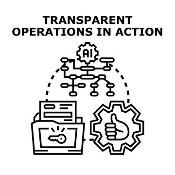 Transparent operations concept with artificial intelligence processing data イラスト素材