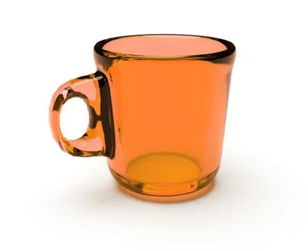 Transparent orange cup isolated on a white background Stock Illustration