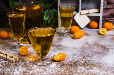 Transparent orange drink Stock Photos
