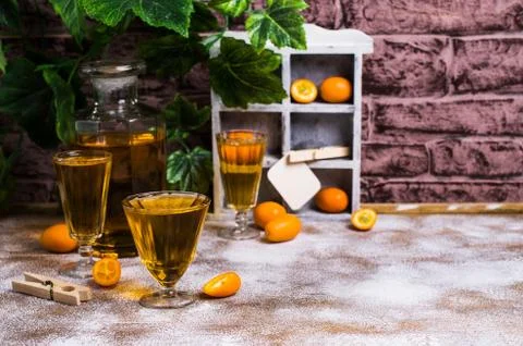 Transparent orange drink Stock Photos
