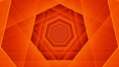 Transparent orange gradient abstract polygonal tunnel loop animation Stock Footage 242412861