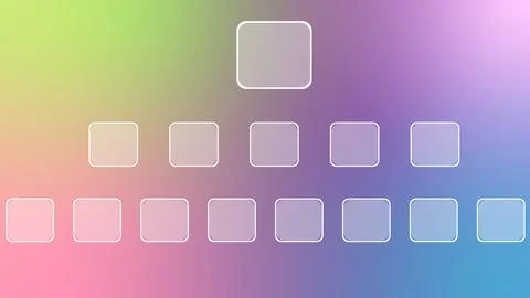 Transparent organizational hierarchy chart with rounded rectangles on soft .. 스톡 일러스트
