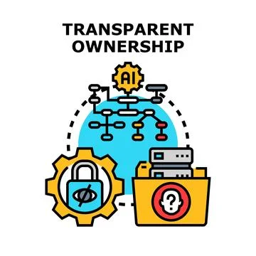 Transparent ownership concept representing digital information security Stock Illustration