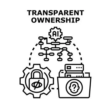 Transparent ownership concept representing digital information security Stock Illustration