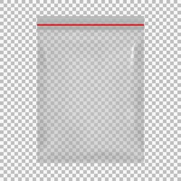 Transparent Packaging For Snacks, Chips, Sugar, Spices, for your design Illustrazione stock