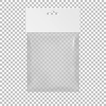 Transparent Packaging For Snacks, Chips, Sugar, Spices, for your design Illustrazione stock