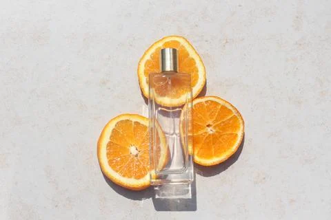 Transparent perfume bottle composition Photos