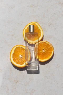 Transparent perfume bottle Stock Photos