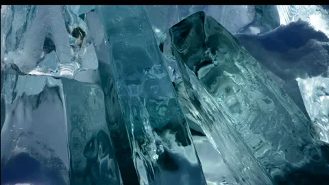 Transparent piece of ice floe Stock Footage 179912358