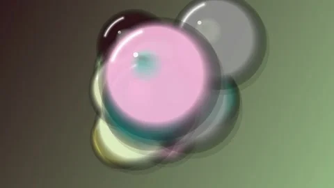 Transparent Pink Bubbles on Green Background. Vídeo Stock 330955826