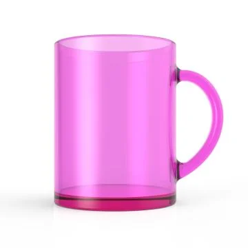 Transparent pink cup 3D render Stock Illustration