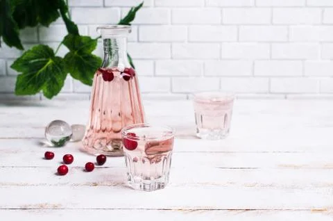 Transparent pink drink Stock Photos