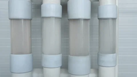 Transparent pipes for automation of production Stock Footage 266793591