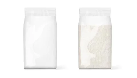 Transparent Plastic Bag Packaging Of Rice Illustrazione stock