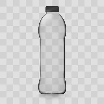 Transparent plastic bottle image with the shadow Stock Illustration