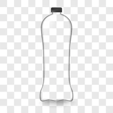 Transparent plastic bottle image with the shadow Stock Illustration