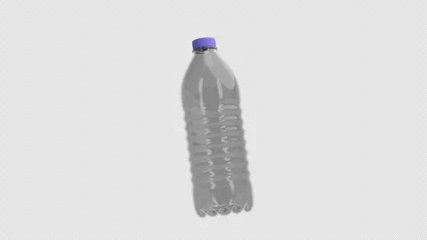 Transparent Plastic Bottle Rotating Animation. Seamless Loop. Alpha Channel. 4K Stock Footage 312723290