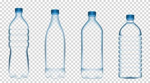 Transparent plastic bottles Illustrazione stock