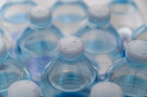 Transparent plastic bottles Stock Photos
