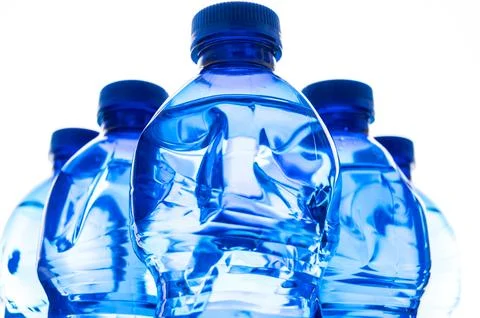 Transparent plastic bottles Stock Photos
