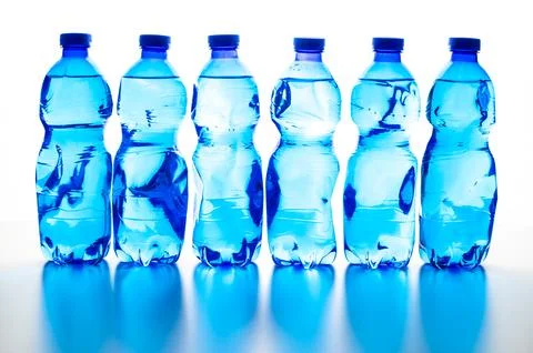Transparent plastic bottles Stock Photos
